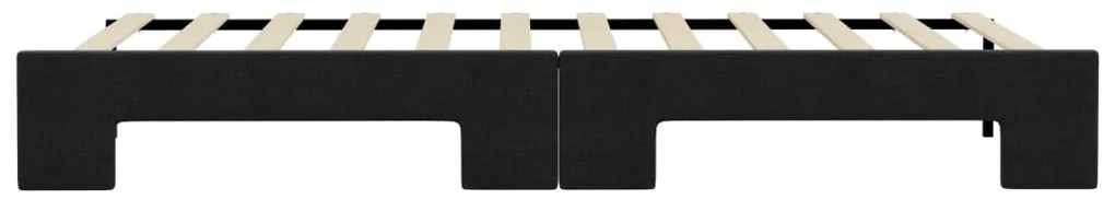 Sofá-cama com gavetão 90x190 cm tecido preto