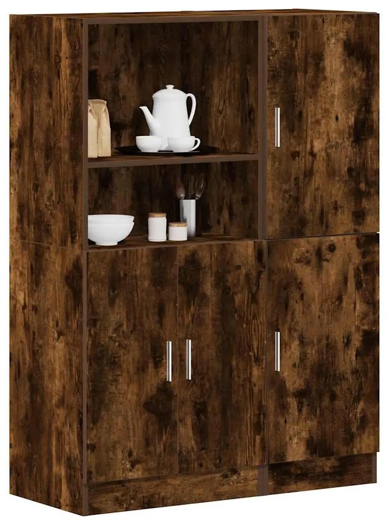 2pcs armário de cozinha conjunto deriv. madeira carvalho fumado