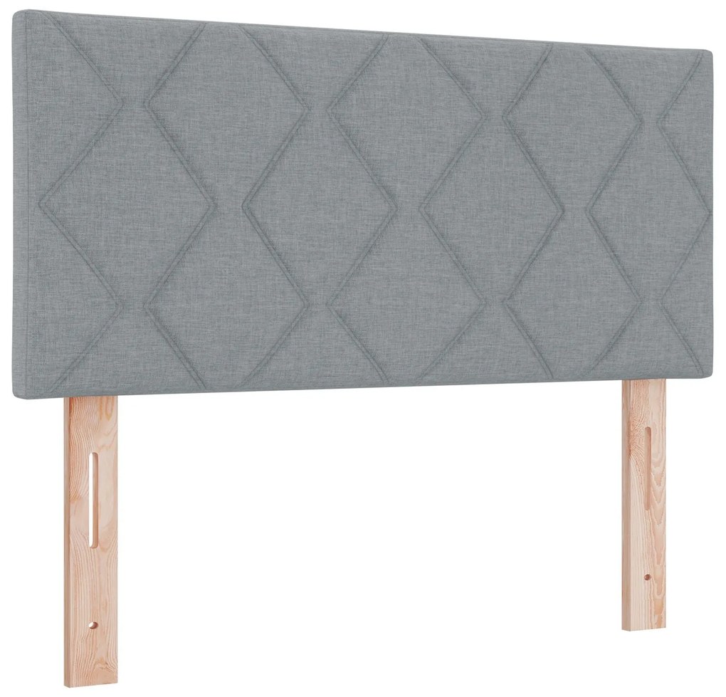 Cama Box Spring com Colchão Cinza Claro 120x190 cm Tecido