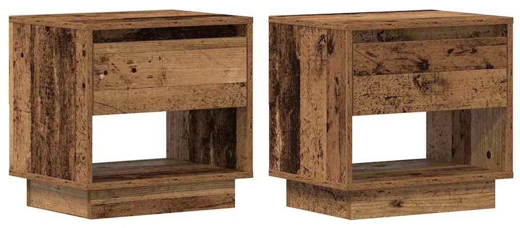 Criado-mudo vidaXL 2 pcs Madeira Velha 45x34x45 cm Madeira de engenhar
