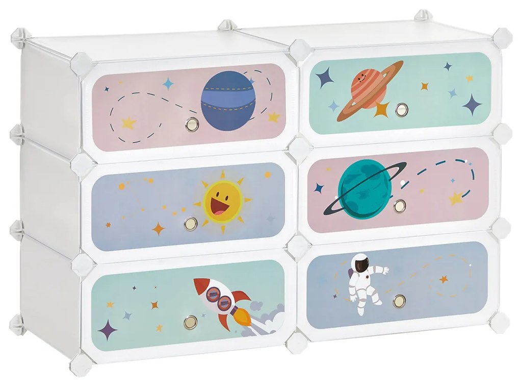 Prateleira modular infantil para sapatos com 6 compartimentos | SONGMICS | 43 x 31 x 105 cm | branco | LPC904W01.
