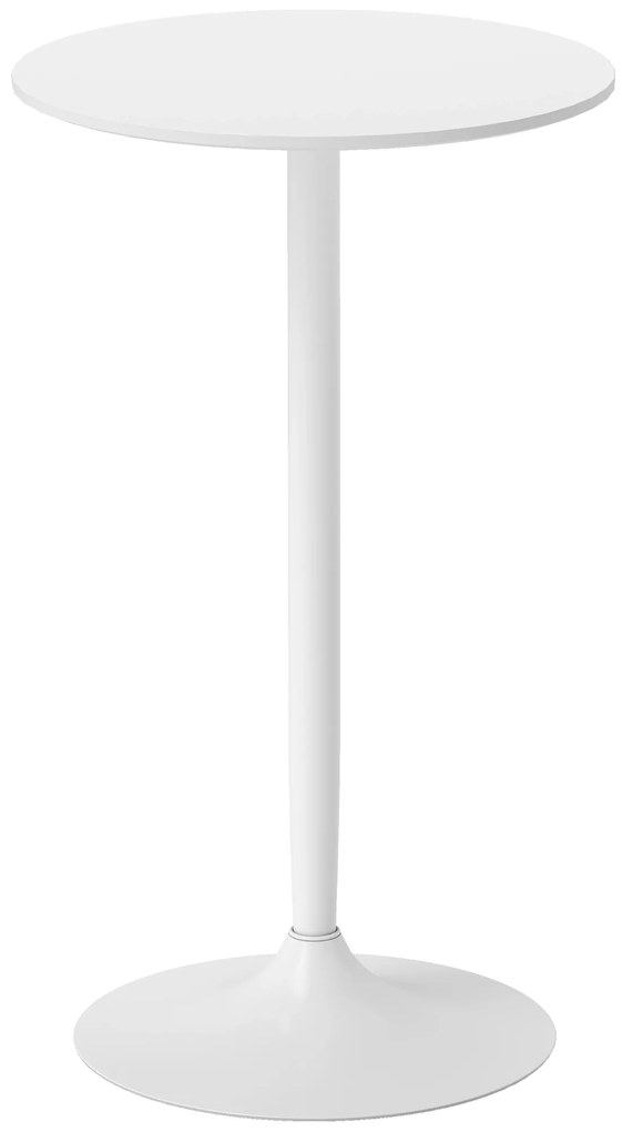 HOMCOM Mesa de Bar Redonda Alta Cozinha Moderna Estrutura Aço 2 Pessoas Ø60x102 cm Estilo Contemporâneo Preto | Aosom Portugal