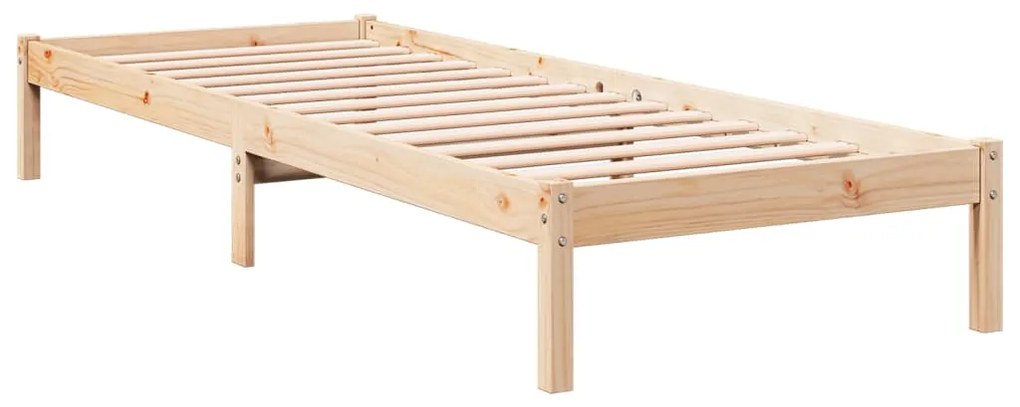 Cama extra longa sem colchão 100x220 cm madeira de pinho maciça