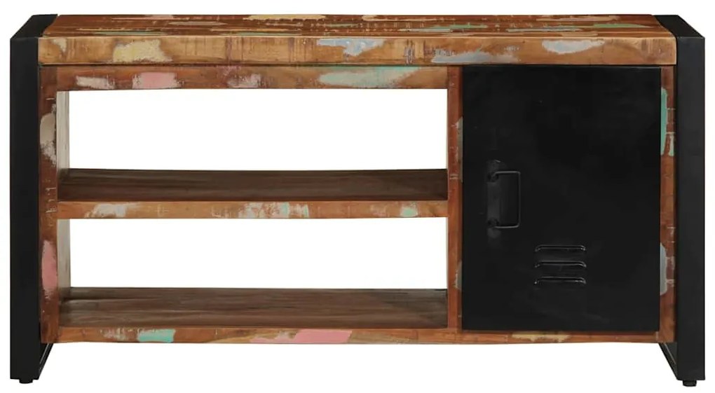 Banco de Sapatos Multicolorido 100x40x50 cm Madeira Recuperada