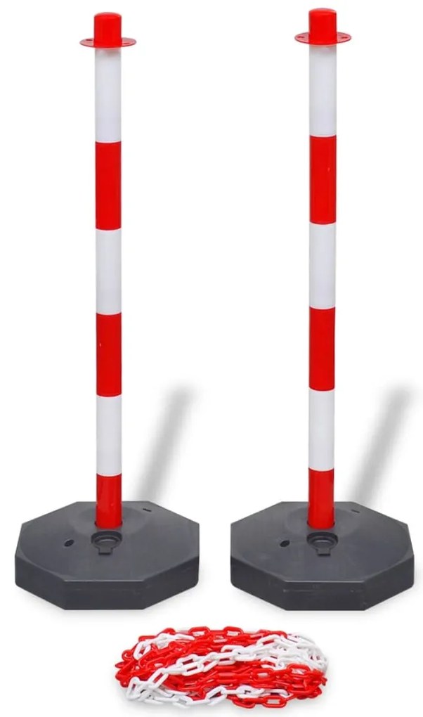 Conjunto poste de cadeia com 10 m de cadeia de plástico