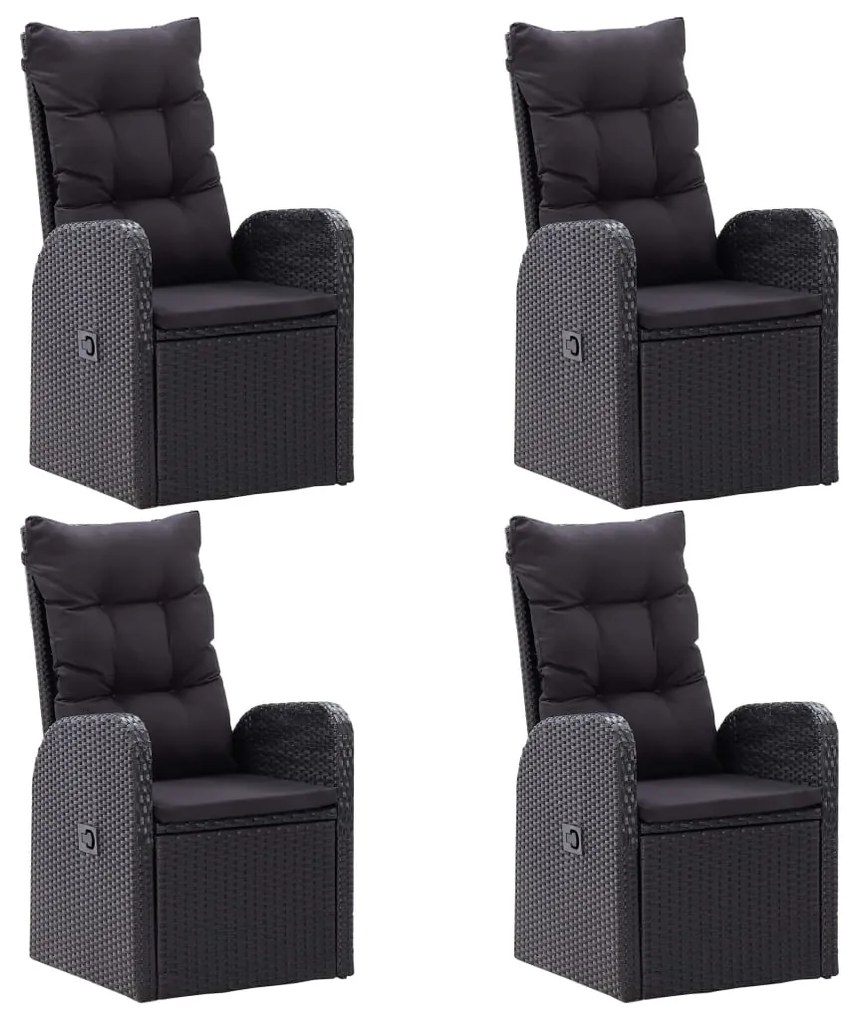 5 pcs conjunto de jantar de jardim preto