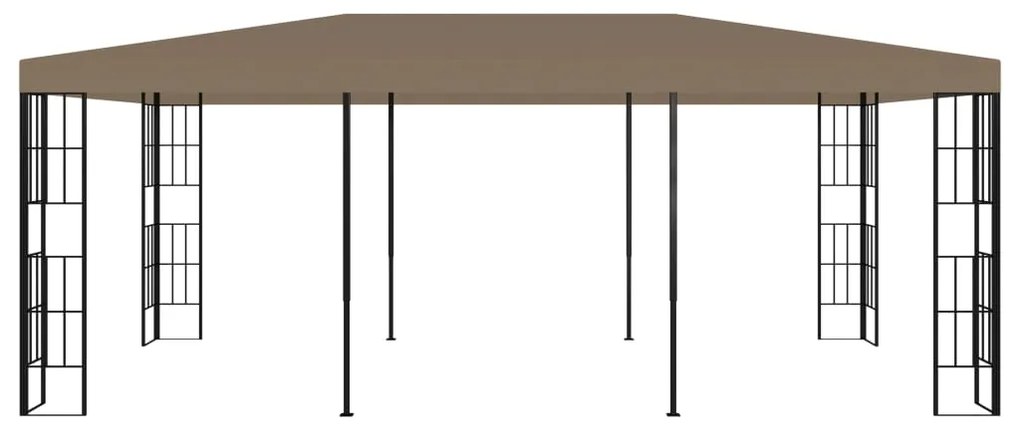 Gazebo 6x3 m cinzento-acastanhado