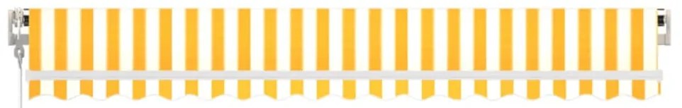 Toldo retrátil automático 400x350 cm amarelo e branco