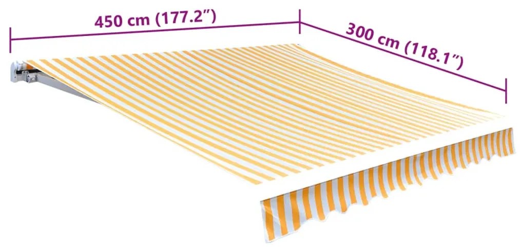 Lona para toldo laranja e branco 450x300 cm