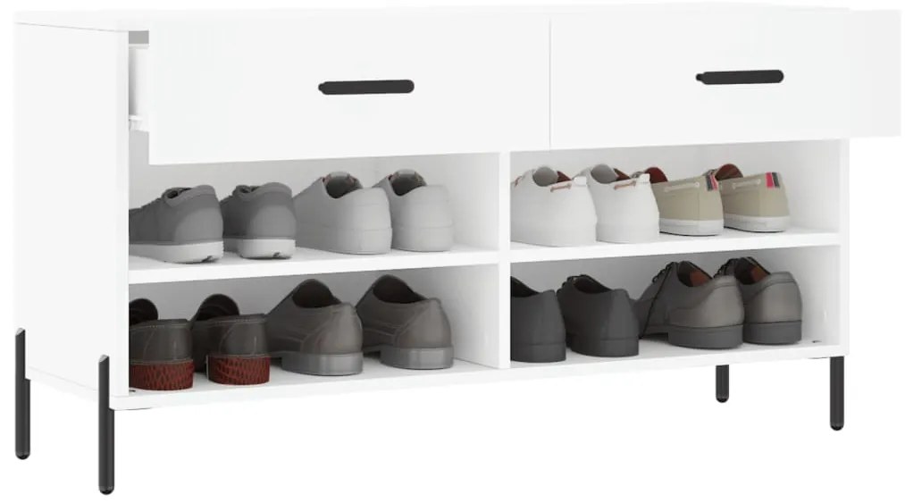 Banco sapateira 102x35x55 cm derivados de madeira branco