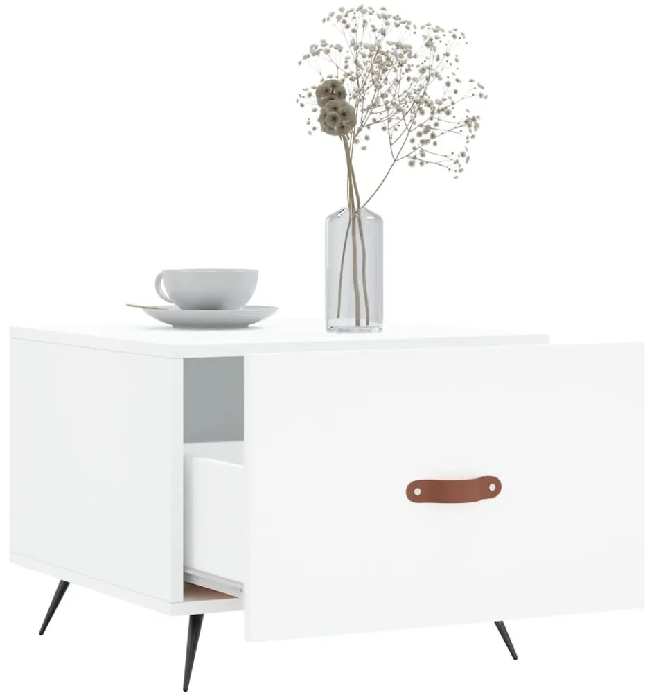 Mesas de centro 2 pcs 50x50x40 cm madeira processada branco