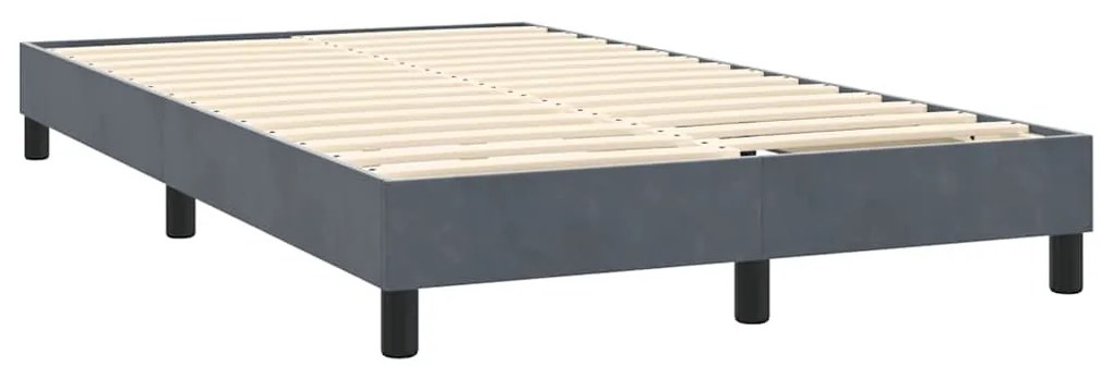 Cama boxspring com colchão 120x220 cm veludo cinzento-escuro