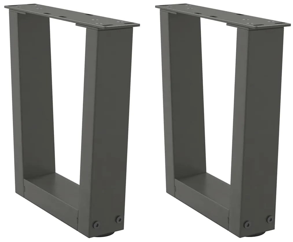 vidaXL Pés para mesa de centro em V, 2 peças, antracite, 30x(30-31,3) cm, aço