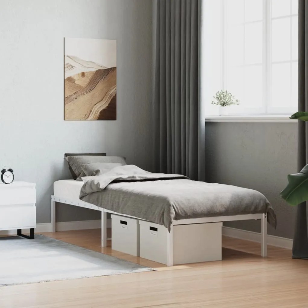 Estrutura de cama 80x200 cm metal branco