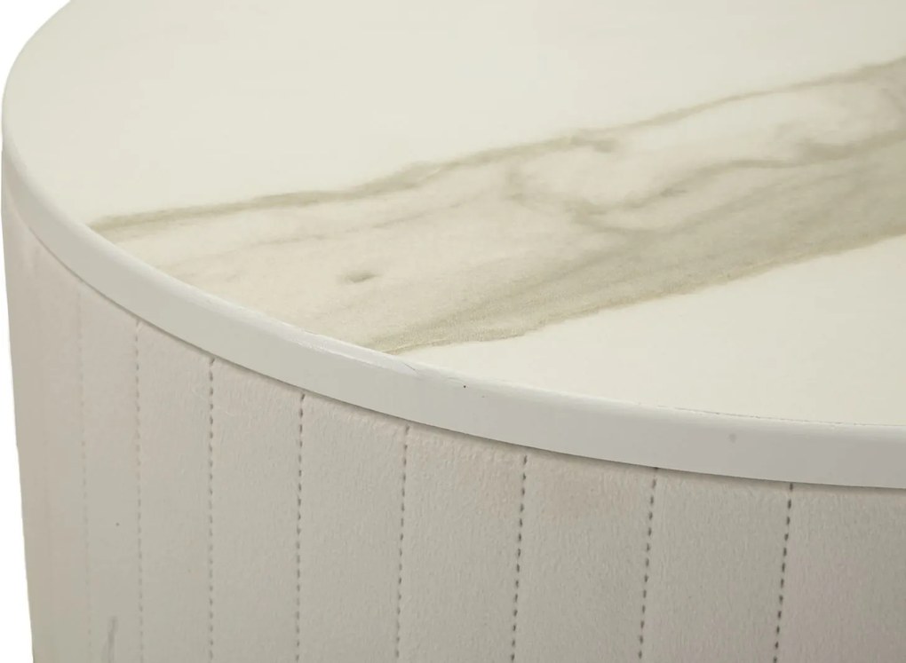 CONJUNTO DE MESAS ALTAS REDONDAS 2 UNIDADES Ø50X90-40X70 CM CREME E DOURADO