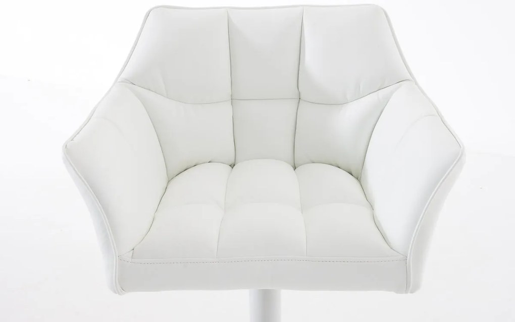 Banco de bar Damaso em couro sintético e com estrutura branca 64 x 88-113 x 45 cm Branco