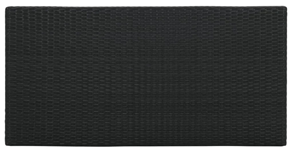 Mesa de bar com prateleiras 120x60x110 cm vime PE preto