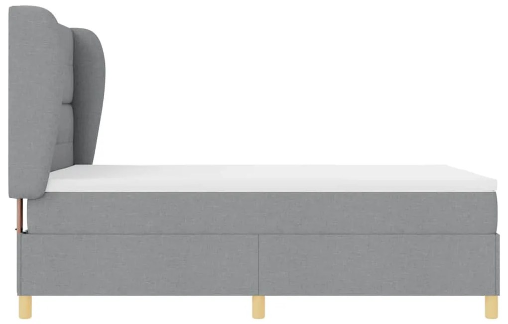 Cama Box Spring vidaXL com Colchão Cinza Claro 140x200 cm Tecido
