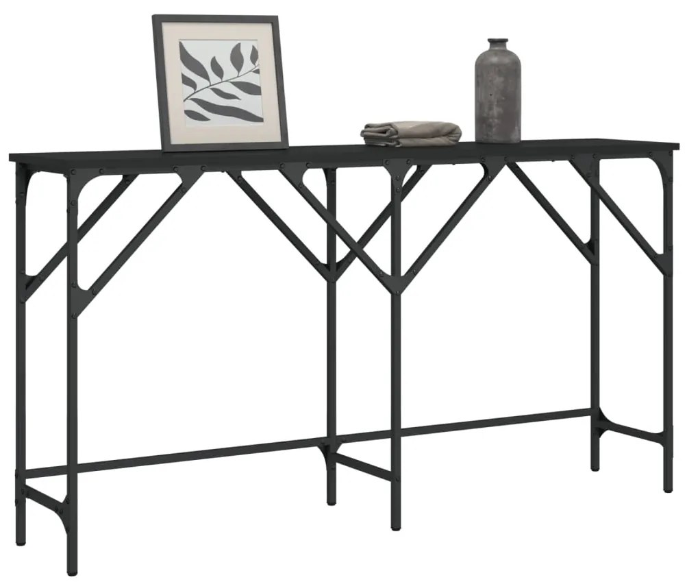 Mesa consola 140x29x75 cm derivados de madeira preto