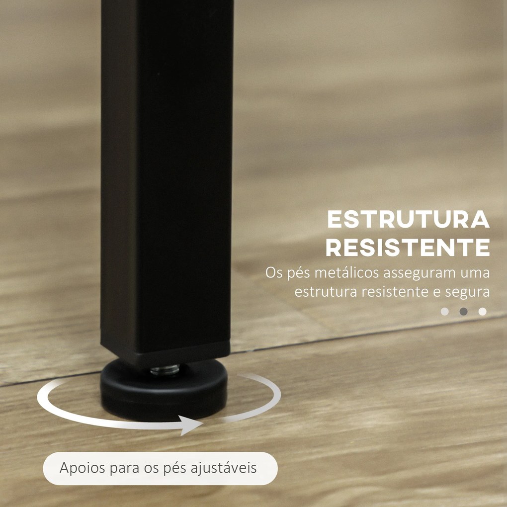 Conjunto de Móveis Altos de Bar com 5 Peças Mesa de Refeição Industrial e 4 Bancos Redondos Castanho Rústico e Preto