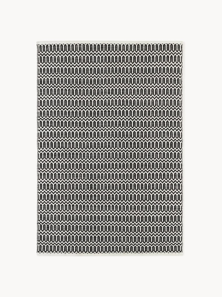 Tapete artesanal para interior e exterior com padrão geométrico Rune