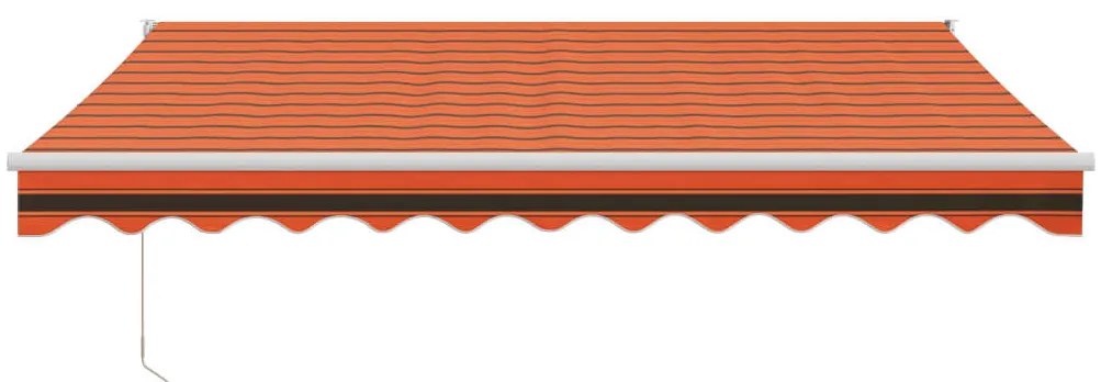 Toldo retrátil automático 3,5x2,5 m laranja e castanho