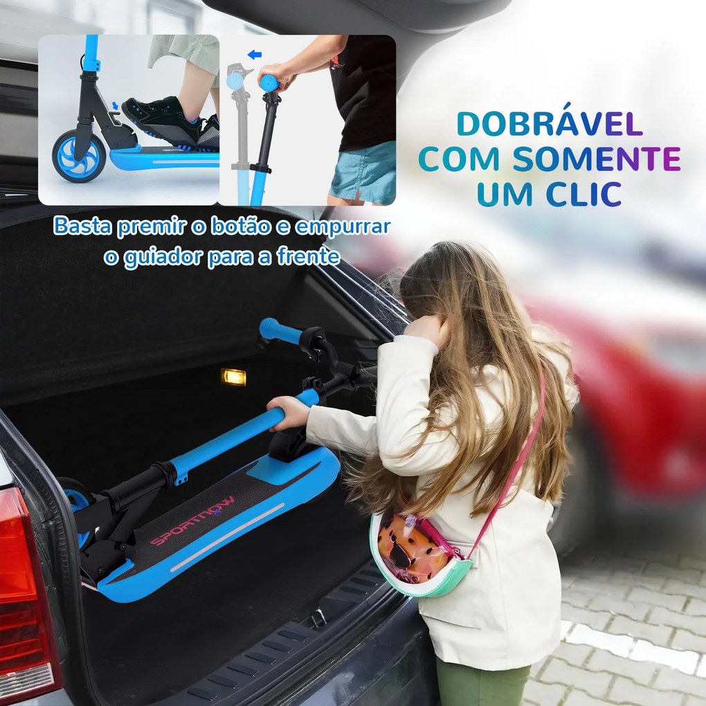 SPORTNOW Trotinete Elétrica Dobrável para Crianças acima de 6 Anos Mot
