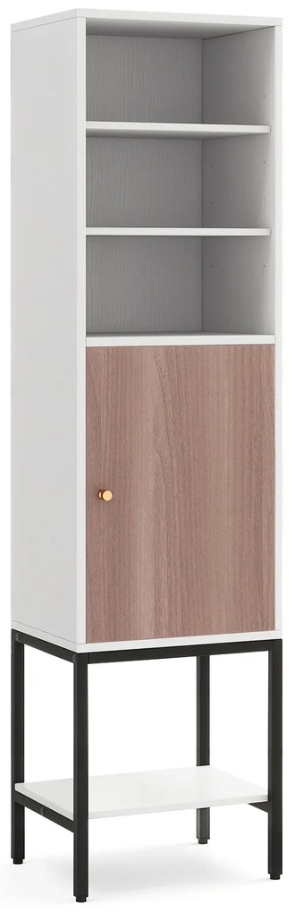 Prateleira de canto independente para sapatos de madeira com 8 níveis e altura ajustável, marrom