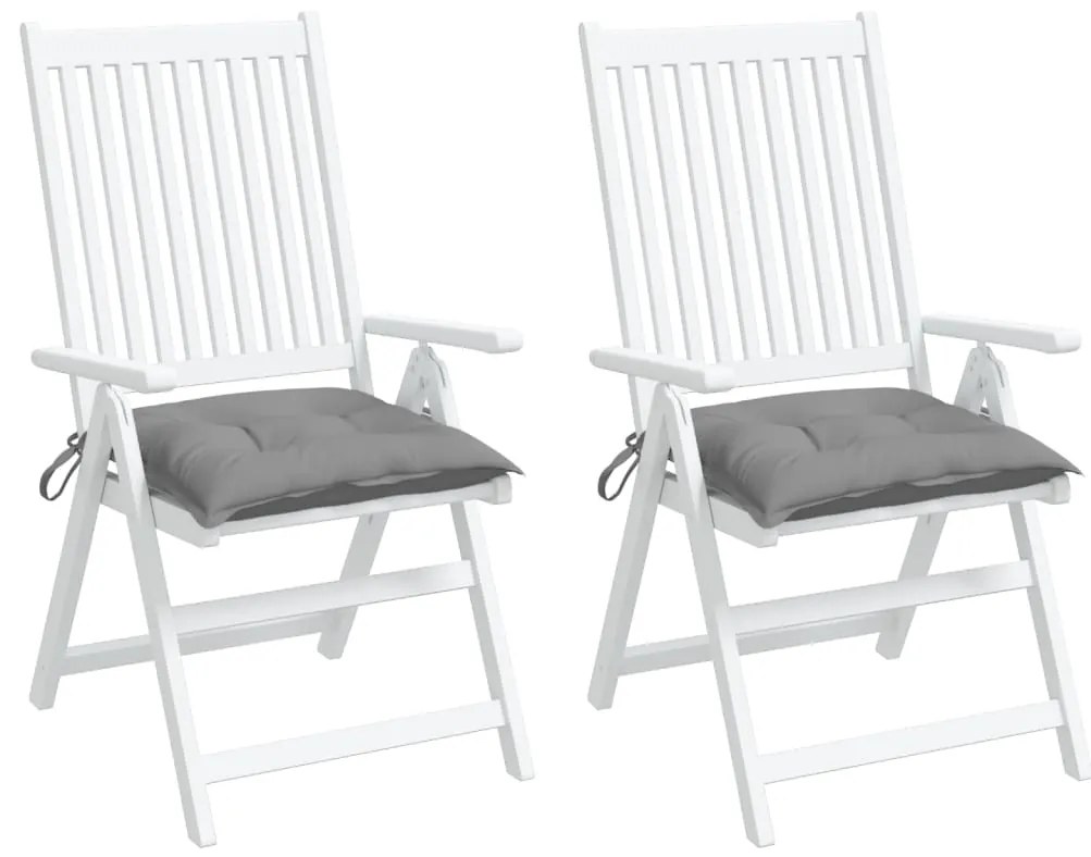 Almofadões de cadeira 2 pcs 40x40x7 cm tecido oxford cinza