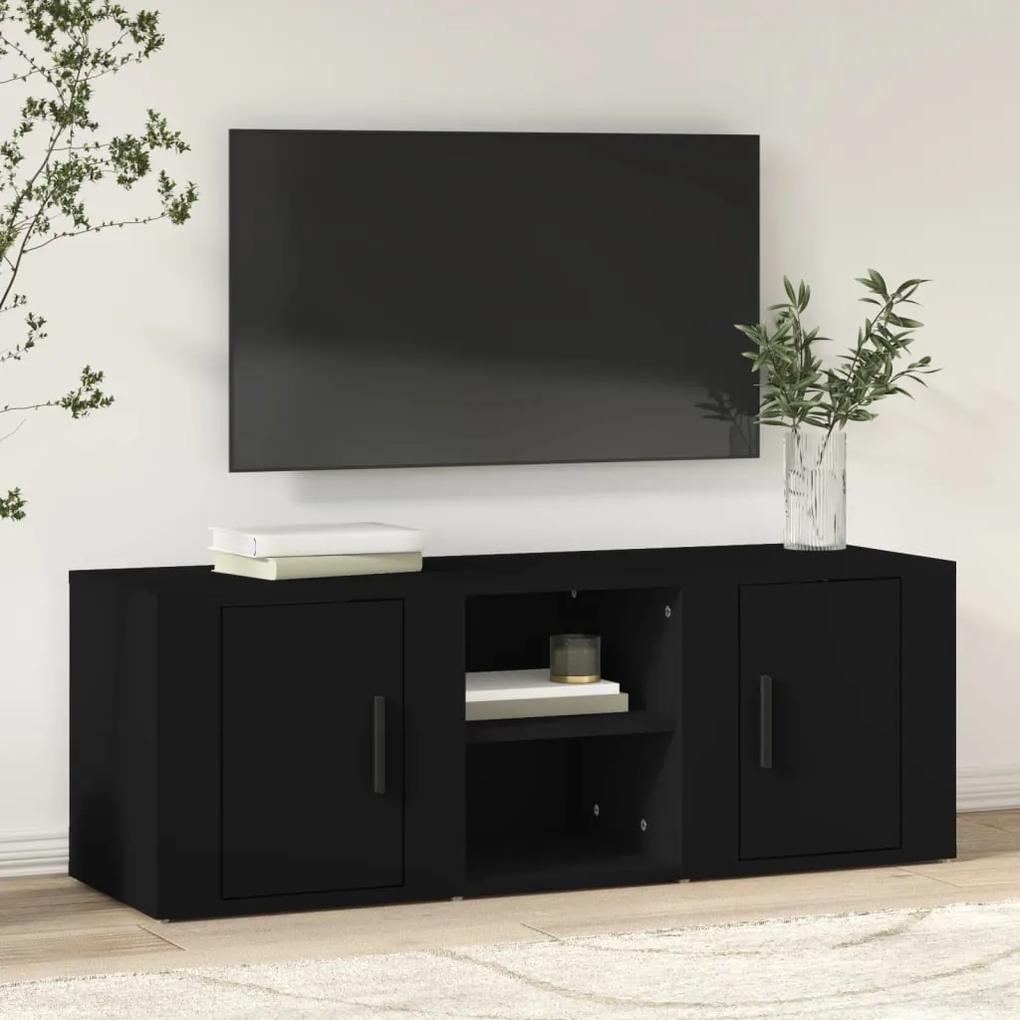 Móvel de TV 100x31,5x35 cm derivados de madeira preto