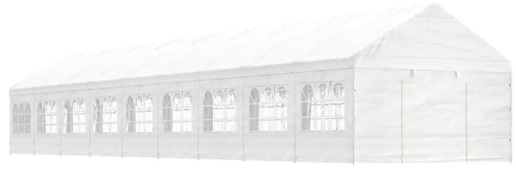 Gazebo com telhado 20,07x4,08x3,22 m polietileno branco