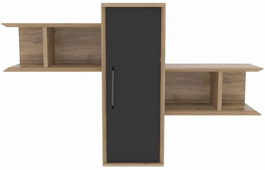 Prateleira de Parede Olida – Nogueira/Preto – 118,6 x 35 x 51,8 cm