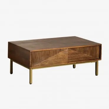 Mesa De Centro Retangular 100x60 Cm Em Madeira De Manga Baty Madeira De Manga - Sklum