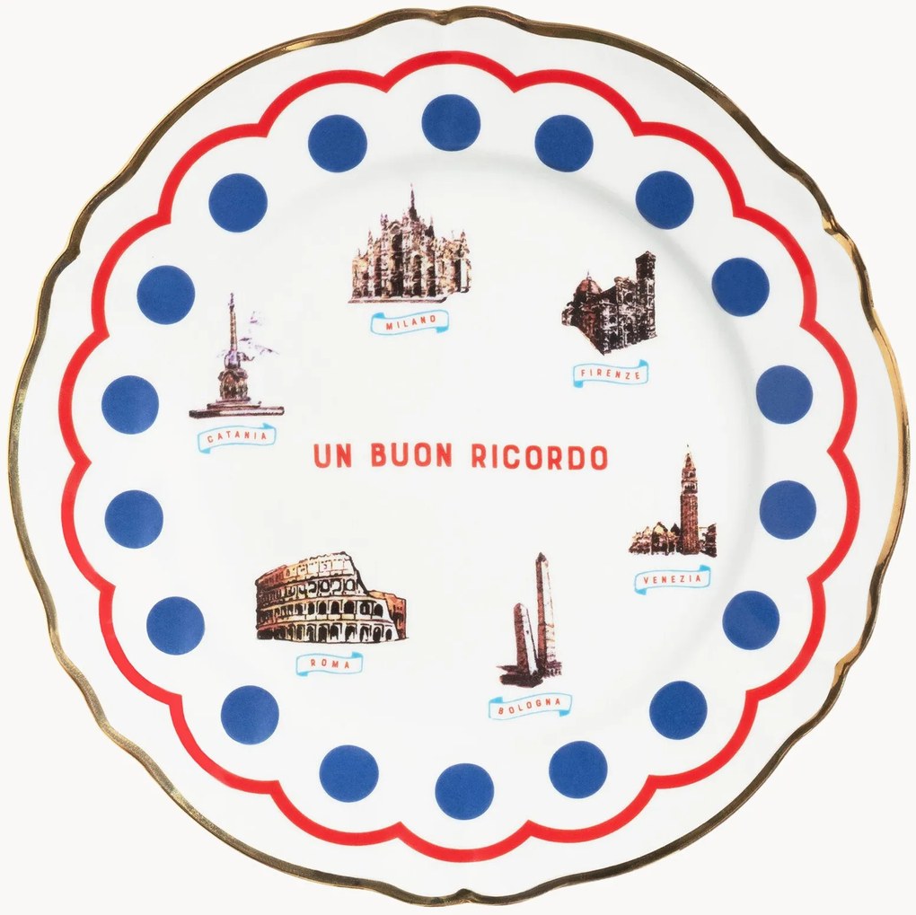 Prato de jantar em porcelana Monumenti
