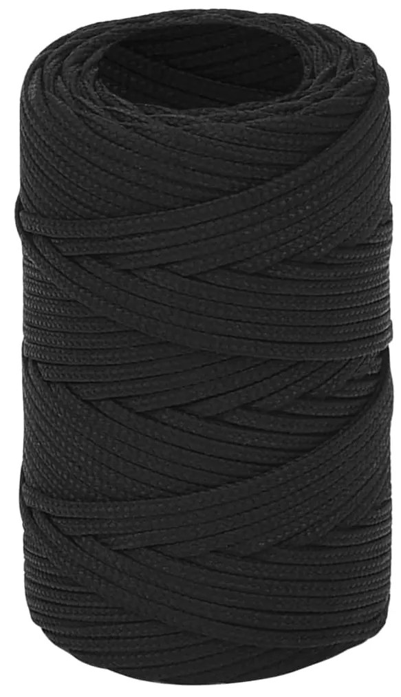 Corda de barco 2 mm 500 m polipropileno preto completo