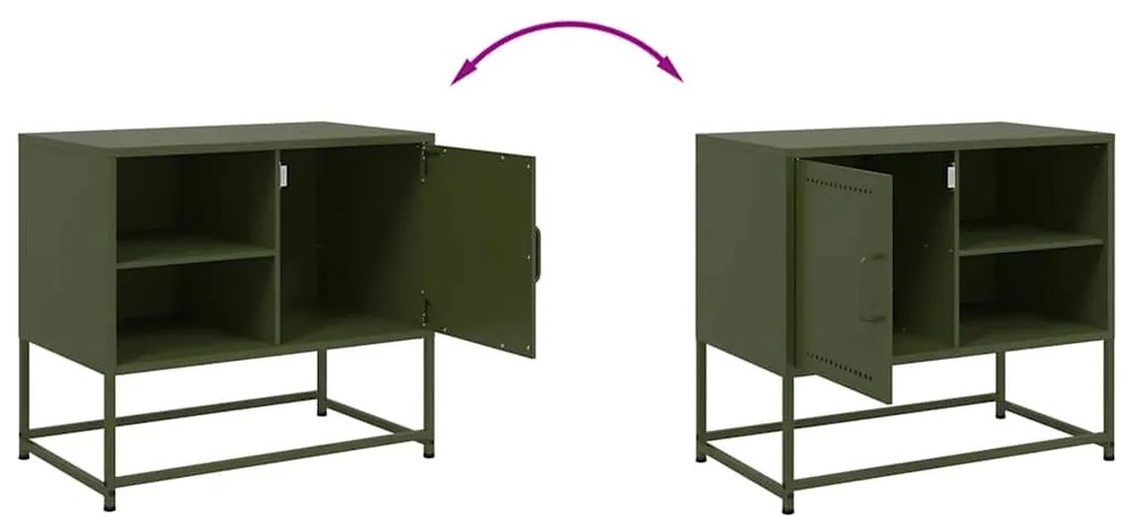 Móvel de TV 68x39x60,5 cm aço verde azeitona
