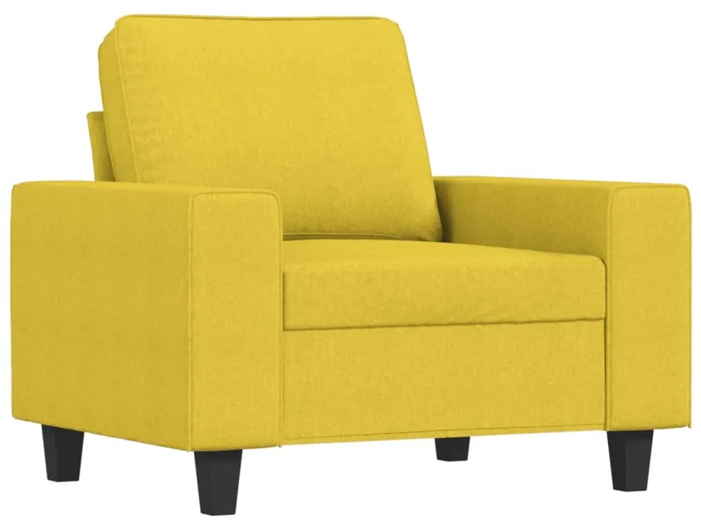 Poltrona com apoio de pés 60 cm tecido amarelo-claro