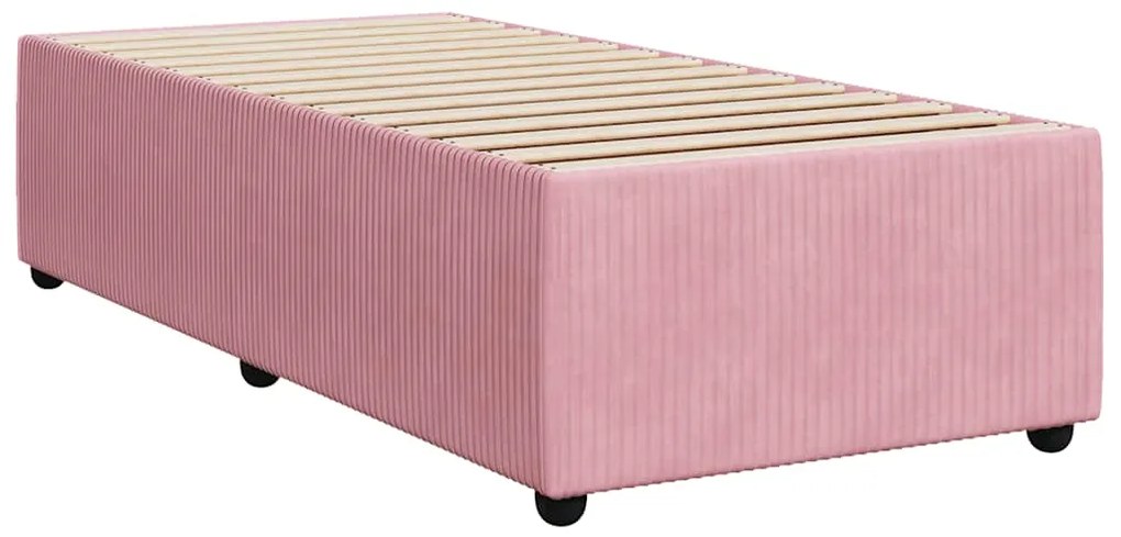 Cama com molas/colchão 90x200 cm veludo rosa