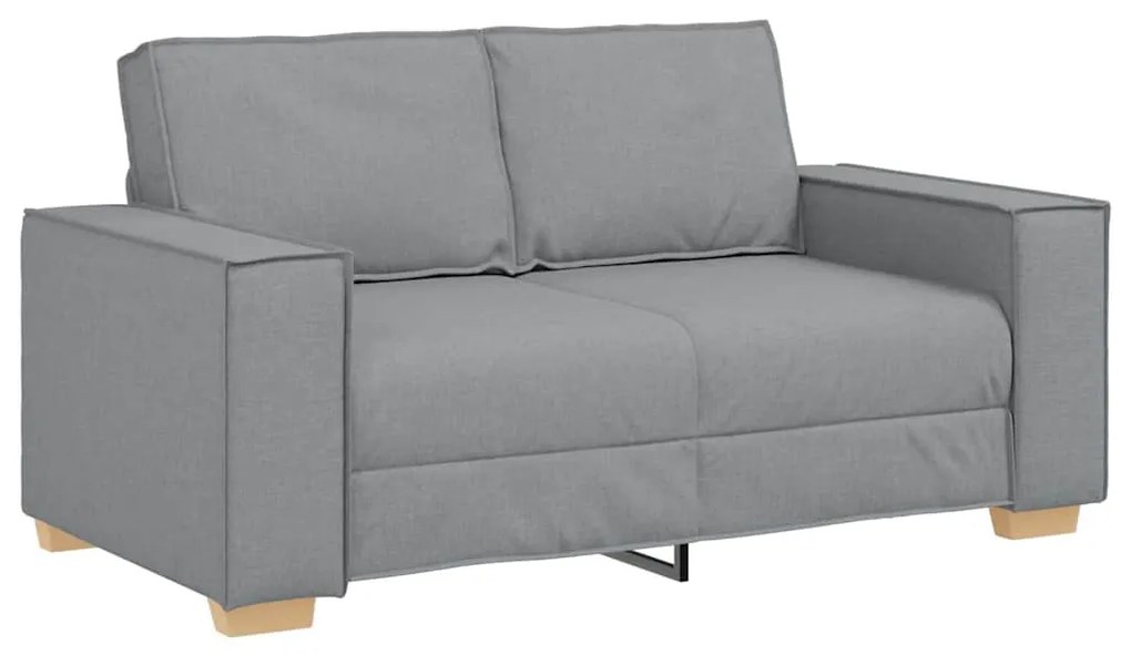 Conjunto de Sofá 3 Peças com Almofadas Cinza Claro