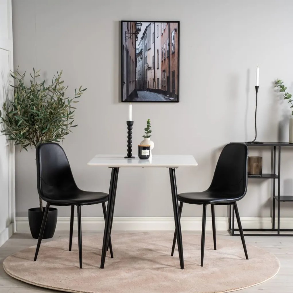 Venture Home Cadeiras de jantar Polar 2 pcs aspeto de couro preto