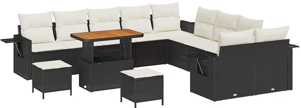 Conjunto de Sofá de Jardim 13 Peças com Almofadas em Rattan Sintético