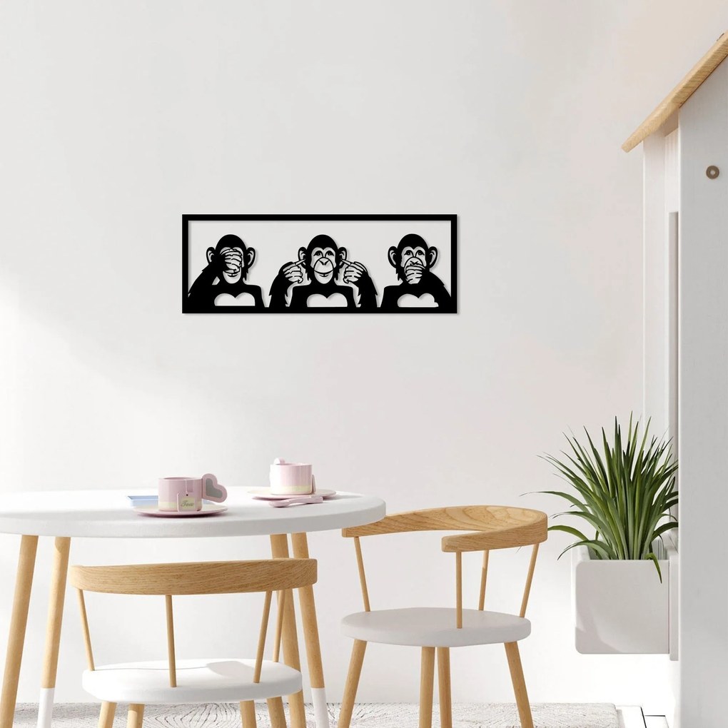 Acessório Decorativo de Parede Metal-493 – Preto – 70 x 25 cm