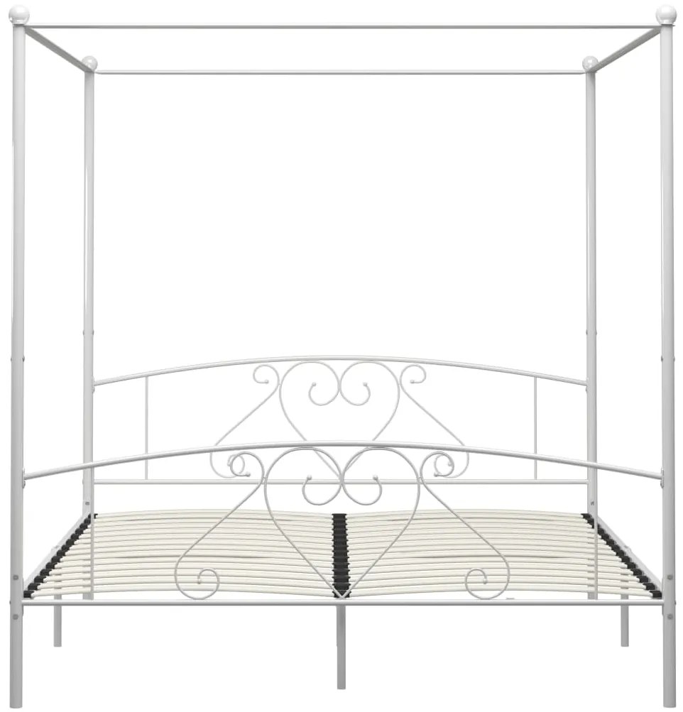 Estrutura de cama com dossel metal 200x200 cm branco