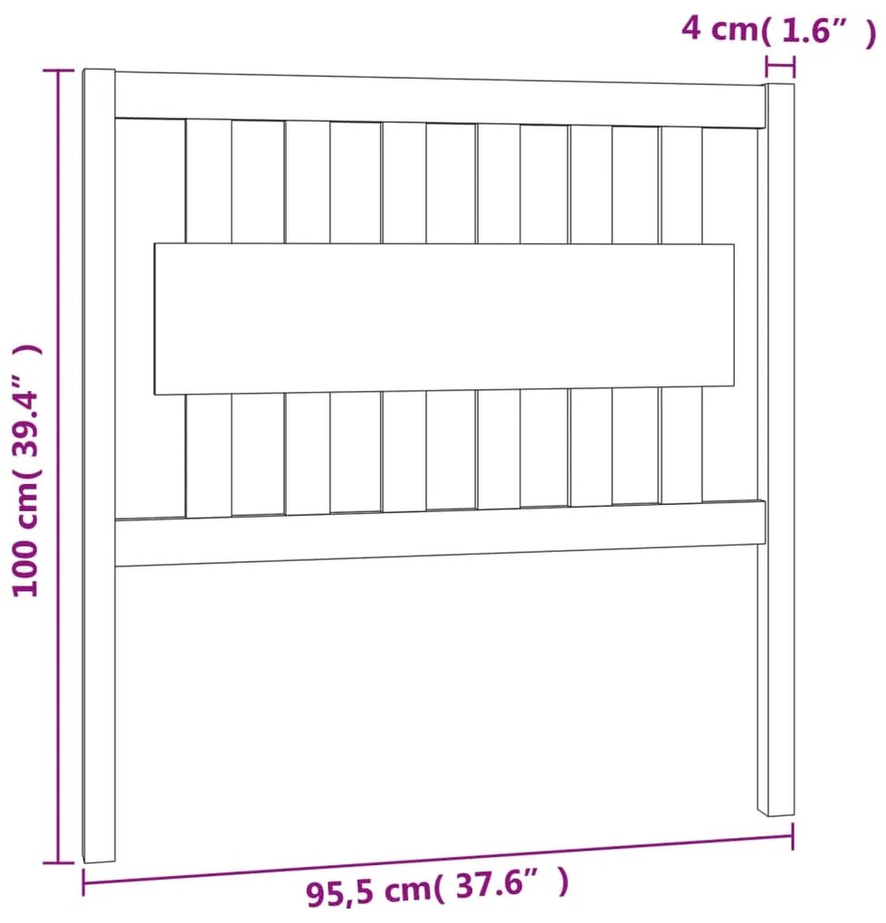 Cabeceira de cama 95,5x4x100 cm pinho maciço castanho mel