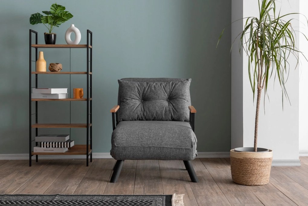 Sofá-Cama de 1 Lugar Sando – Cinzento Claro – 175x60 cm