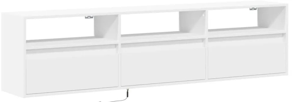 Móvel de parede para TV com luzes LED 180x31x45 cm branco