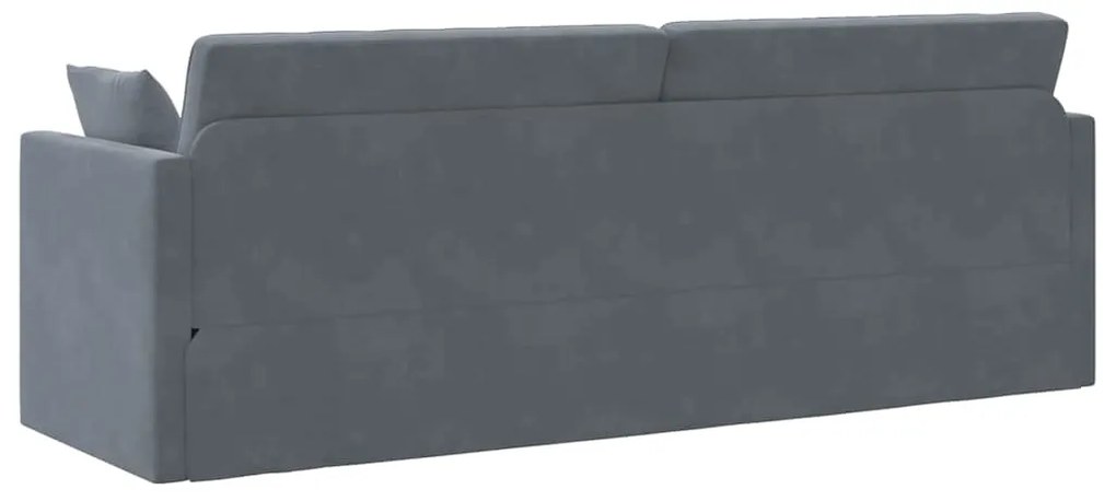 Sofá Cama 2 em 1 Cinza Escuro 213x144x60 cm Veludo