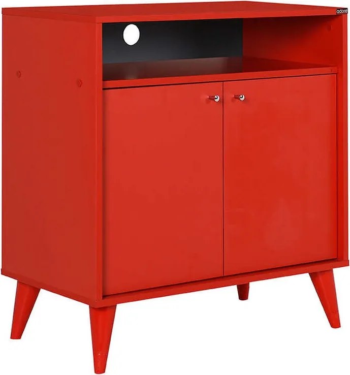 Aparador/Armário multiusos "Diamante" - Design Moderno - Vermelho - 73