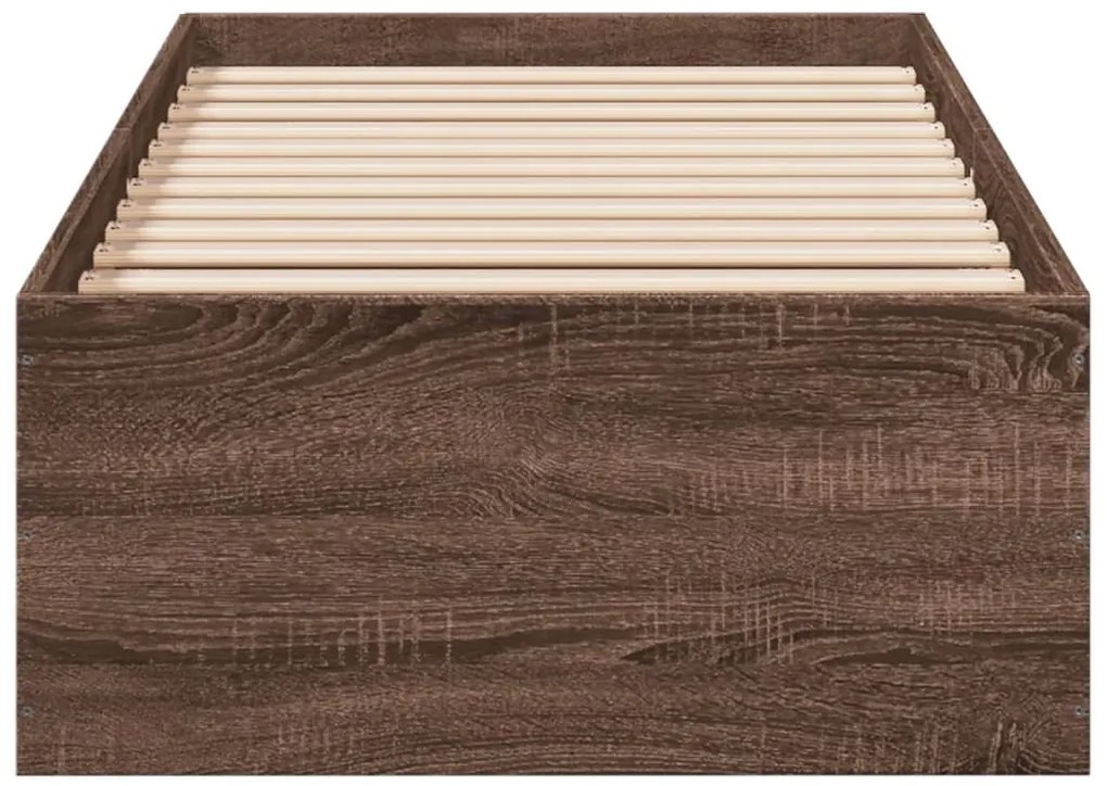 Estrutura de cama 90x200 cm derivados madeira carvalho castanho