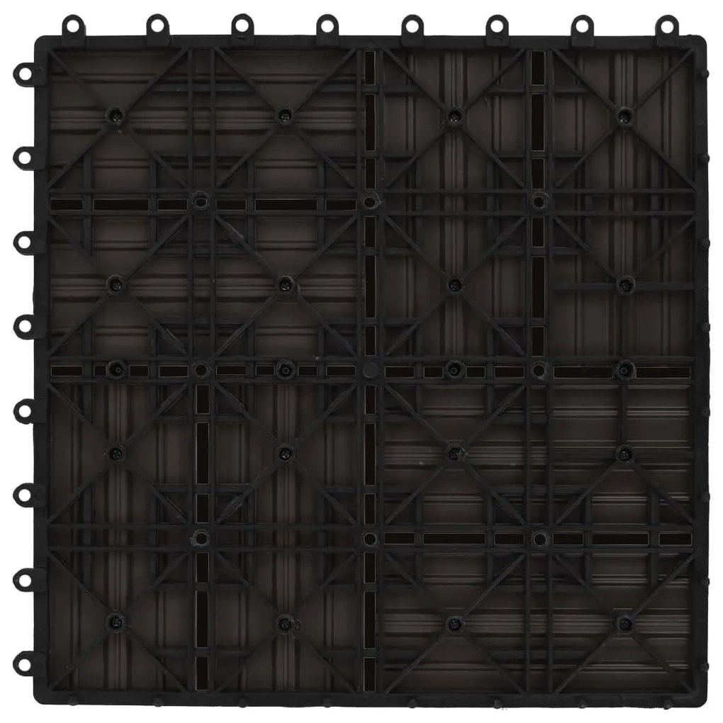 Ladrilhos de pavimento 11 pcs WPC 1m² 30x30 cm castanho escuro